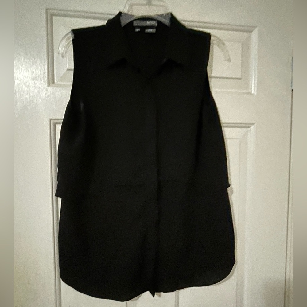 Black sleeveless blouse